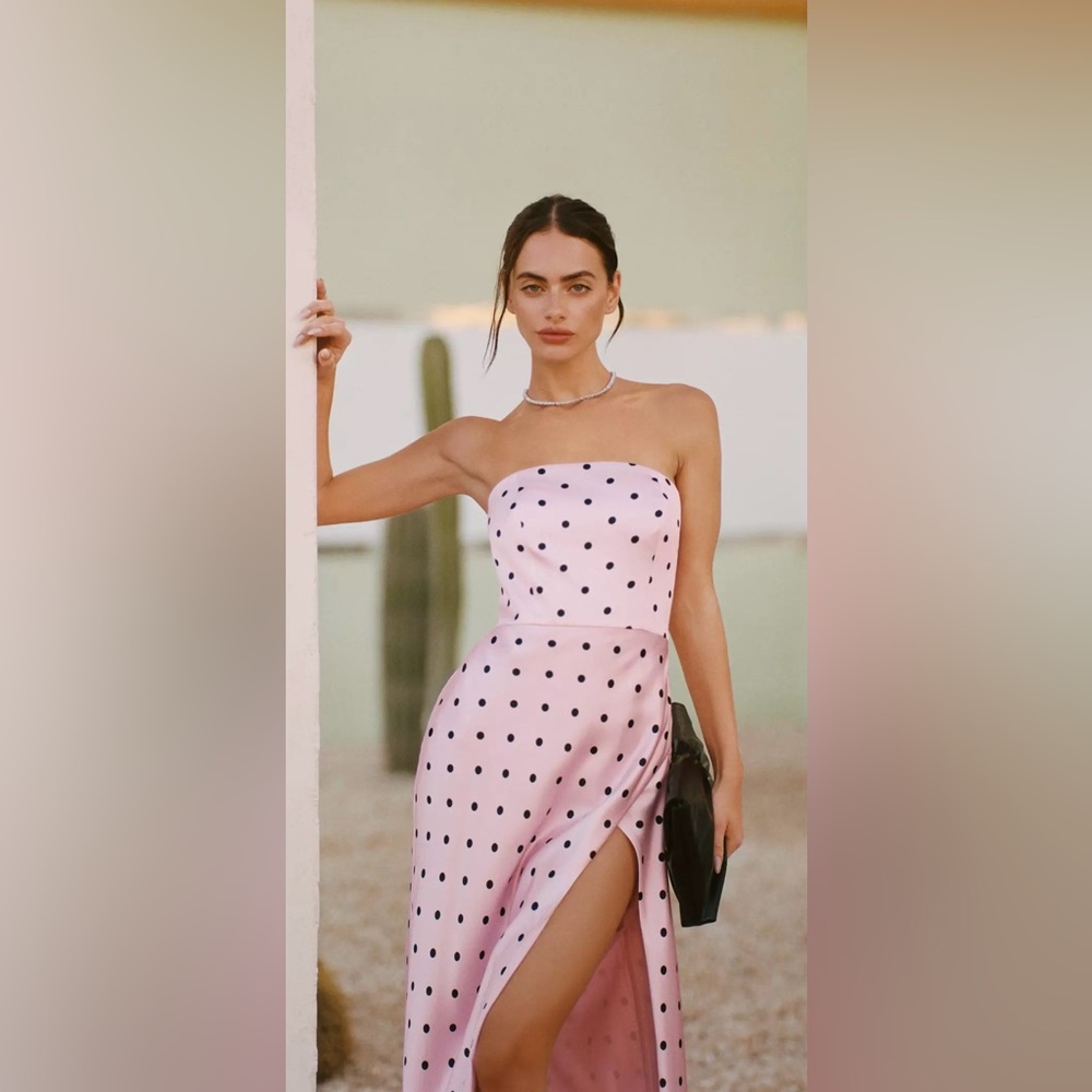 NWT $248 Anthropologie BHLDN Victoria Strapless Side-Slit Maxi Dress size 12